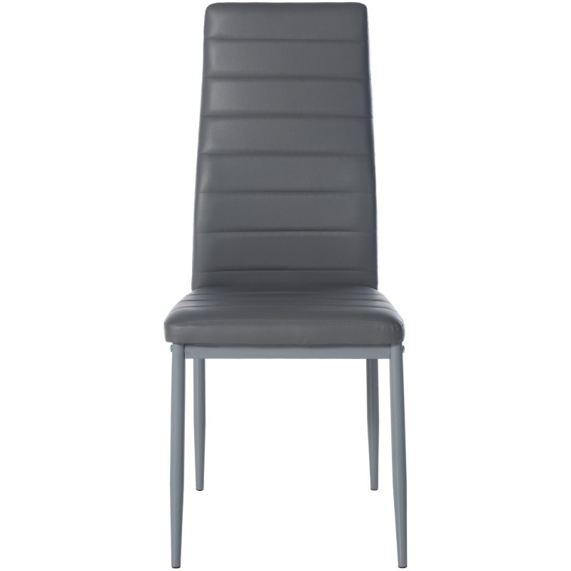 Chaise moderne dossier haut en Polyuréthane Gris Métal Gris Lina - 5