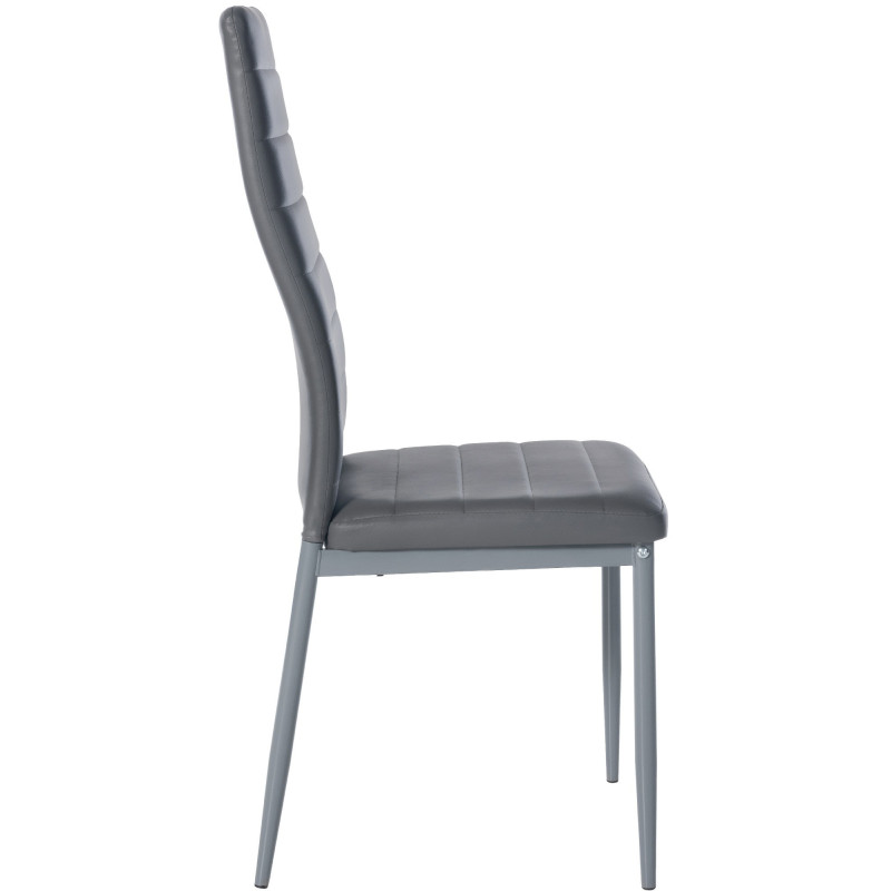 Chaise moderne dossier haut en Polyuréthane Gris Métal Gris Lina - 6