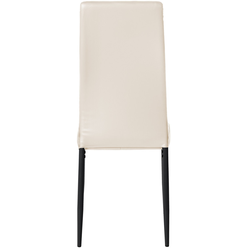 Chaise moderne dossier haut en Polyuréthane Blanc crème Métal Noir Lina - 4
