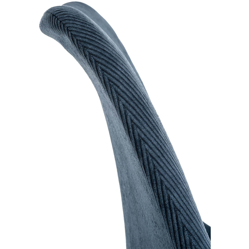 Chaise moderne scandinave en Velours côtelé Bleu foncé Bois de hêtre Naturel Floki - 6