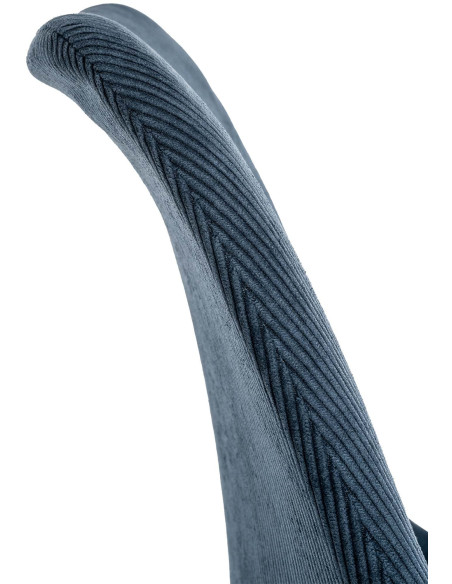 Chaise moderne scandinave en Velours côtelé Bleu foncé Bois de hêtre Naturel Floki - 6