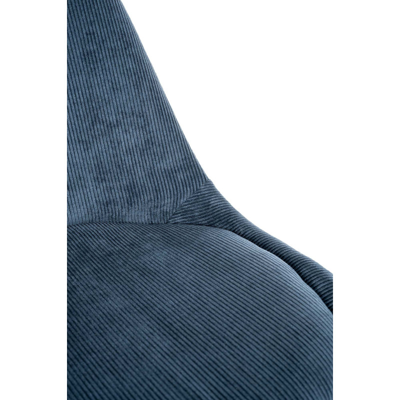 Chaise moderne scandinave en Velours côtelé Bleu foncé Bois de hêtre Naturel Floki - 7