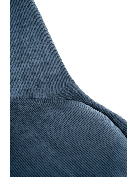 Chaise moderne scandinave en Velours côtelé Bleu foncé Bois de hêtre Naturel Floki - 7