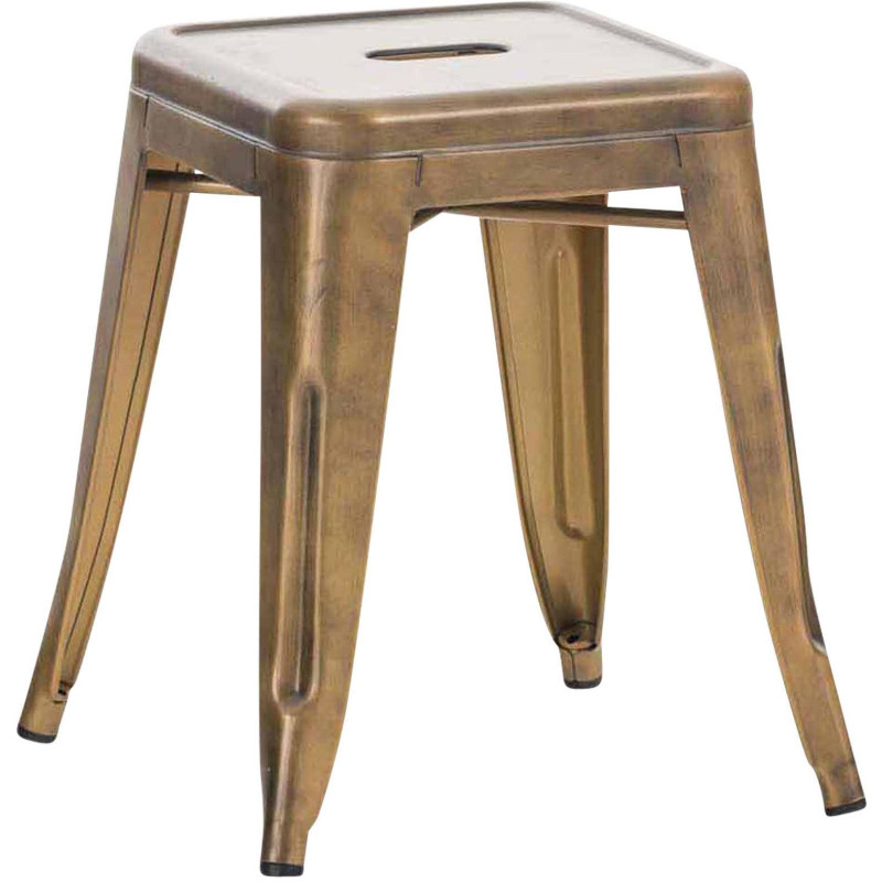 Tabouret bas style industriel en Métal Doré Kormack - 1