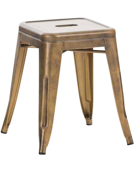 Tabouret bas style industriel en Métal Doré Kormack - 1