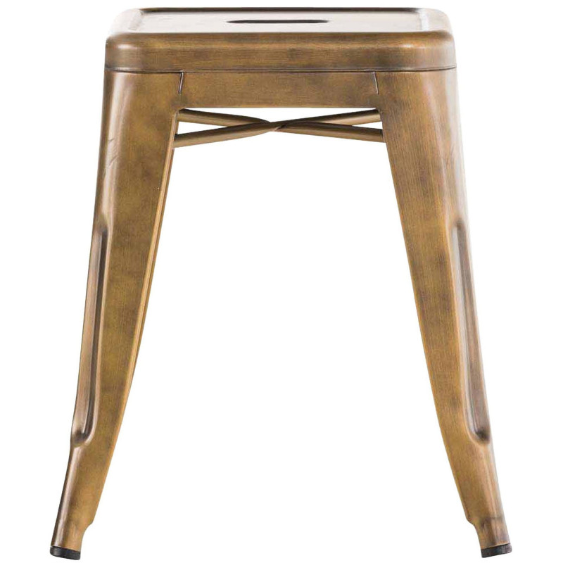 Tabouret bas style industriel en Métal Doré Kormack - 2