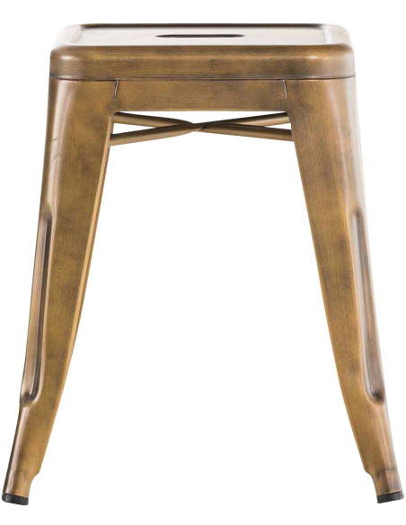 Tabouret bas style industriel en Métal Doré Kormack - 2