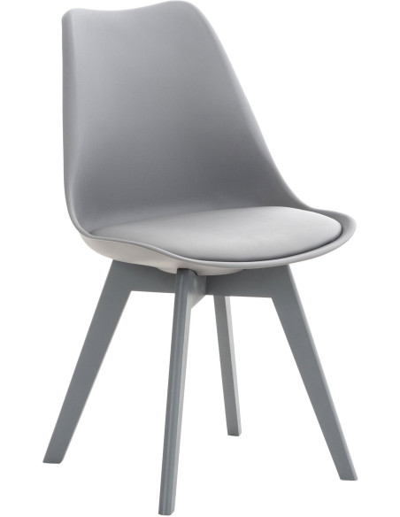 Chaise moderne scandinave en Polypropylène Polyuréthane Bois de hêtre Gris Floki - 2