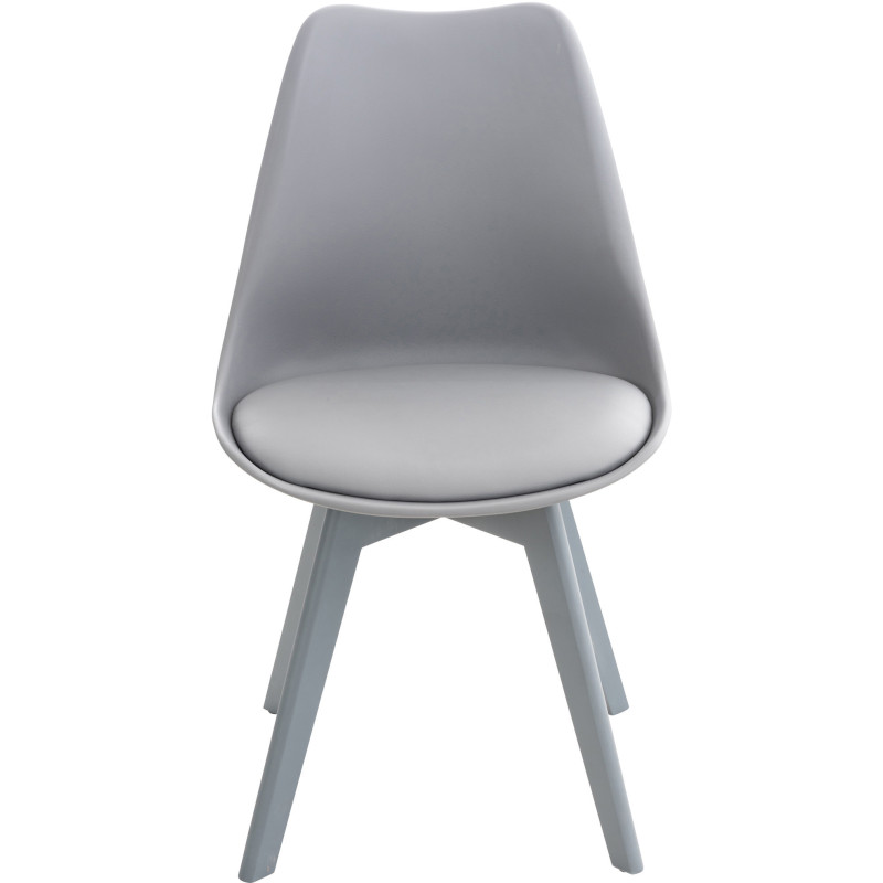 Chaise moderne scandinave en Polypropylène Polyuréthane Bois de hêtre Gris Floki - 3