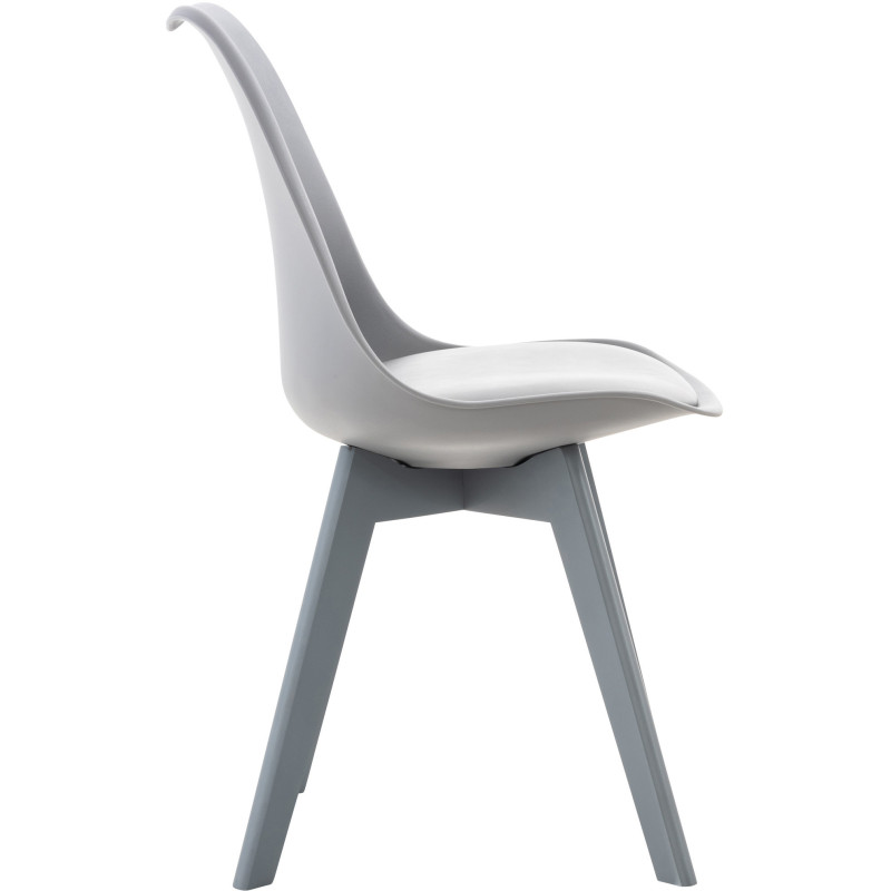 Chaise moderne scandinave en Polypropylène Polyuréthane Bois de hêtre Gris Floki - 4