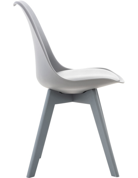 Chaise moderne scandinave en Polypropylène Polyuréthane Bois de hêtre Gris Floki - 4
