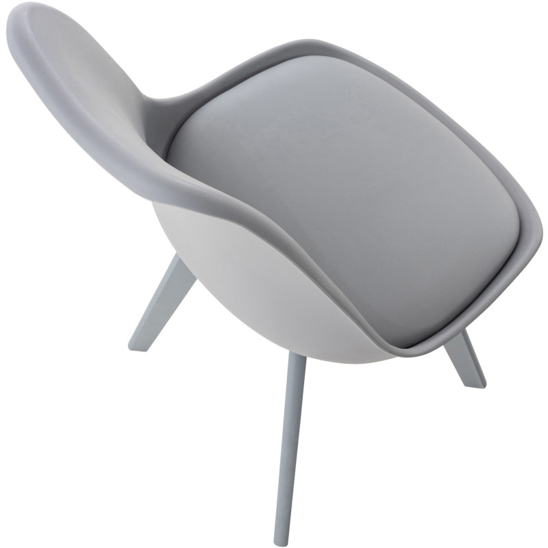 Chaise moderne scandinave en Polypropylène Polyuréthane Bois de hêtre Gris Floki - 5