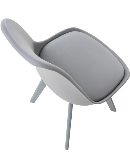 Chaise moderne scandinave en Polypropylène Polyuréthane Bois de hêtre Gris Floki - 5