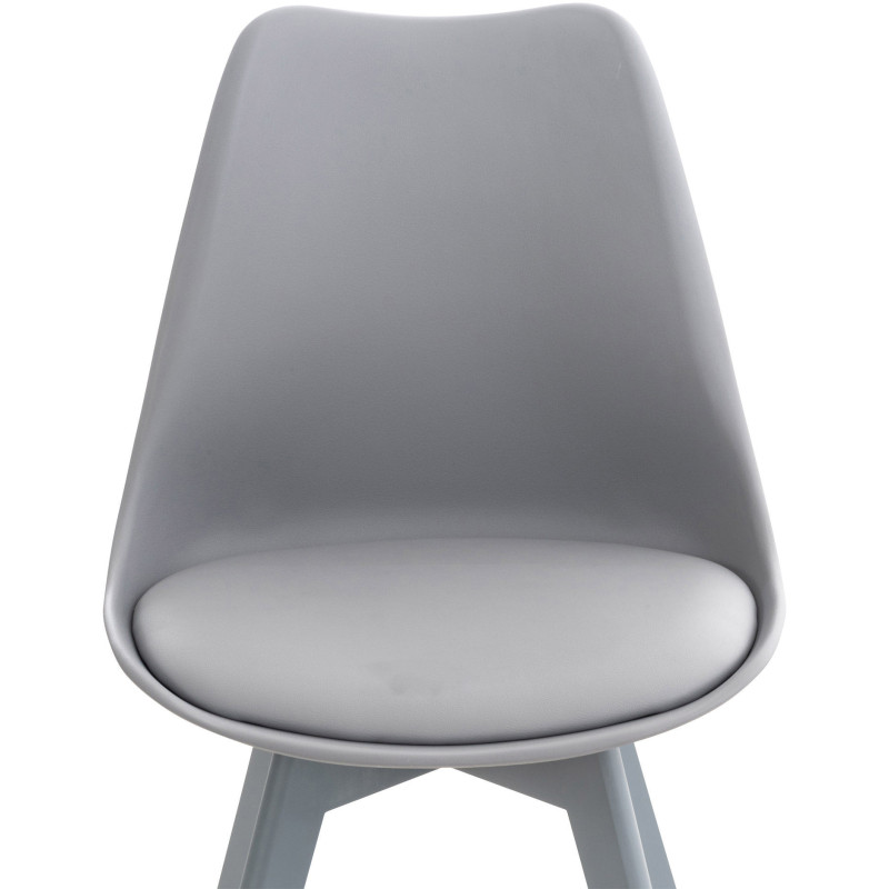 Chaise moderne scandinave en Polypropylène Polyuréthane Bois de hêtre Gris Floki - 7