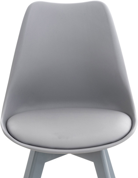 Chaise moderne scandinave en Polypropylène Polyuréthane Bois de hêtre Gris Floki - 7