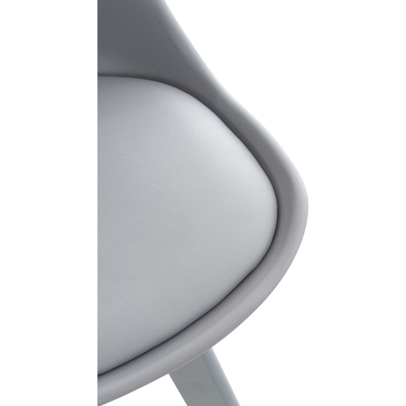 Chaise moderne scandinave en Polypropylène Polyuréthane Bois de hêtre Gris Floki - 8