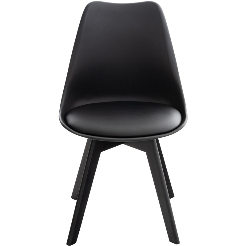 Chaise moderne scandinave en Polypropylène Polyuréthane Bois de hêtre Noir Floki - 2