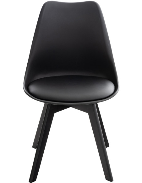 Chaise moderne scandinave en Polypropylène Polyuréthane Bois de hêtre Noir Floki - 2
