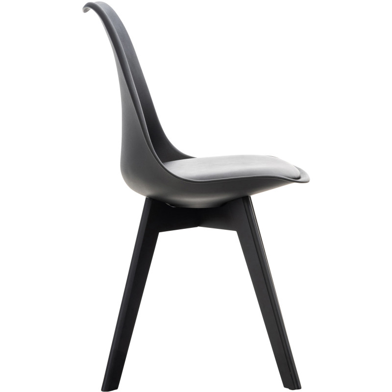 Chaise moderne scandinave en Polypropylène Polyuréthane Bois de hêtre Noir Floki - 3