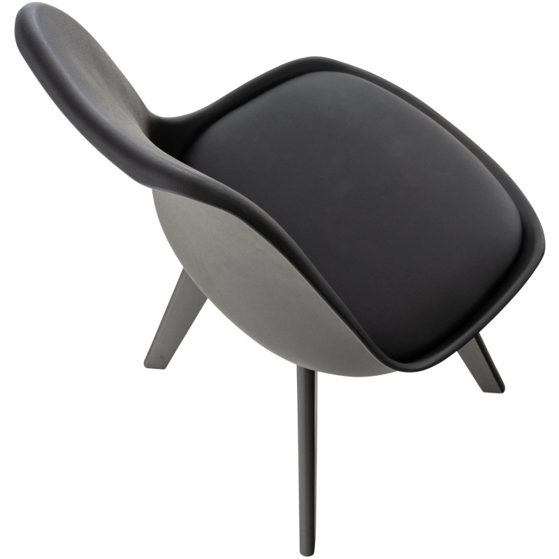 Chaise moderne scandinave en Polypropylène Polyuréthane Bois de hêtre Noir Floki - 4