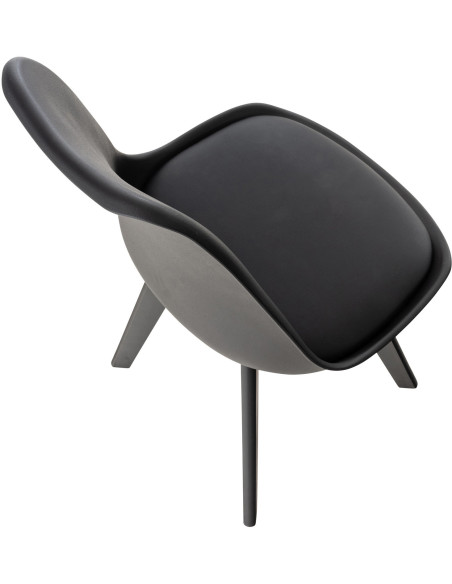 Chaise moderne scandinave en Polypropylène Polyuréthane Bois de hêtre Noir Floki - 4