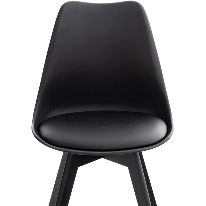 Chaise moderne scandinave en Polypropylène Polyuréthane Bois de hêtre Noir Floki - 6