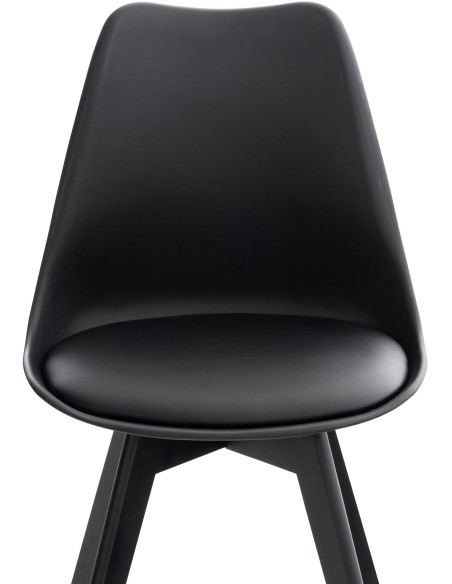 Chaise moderne scandinave en Polypropylène Polyuréthane Bois de hêtre Noir Floki - 6