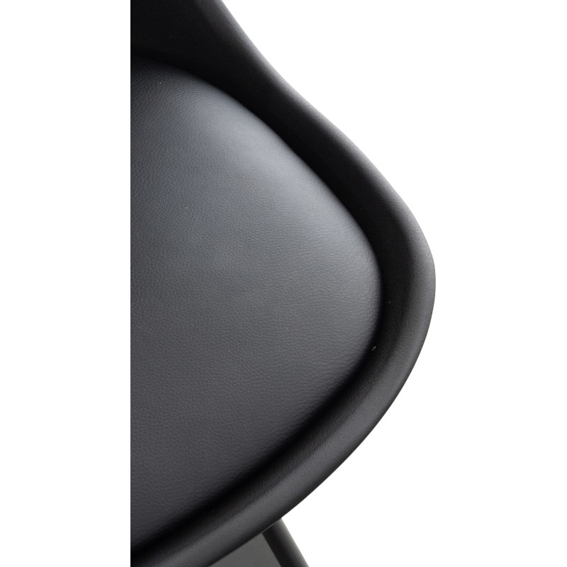 Chaise moderne scandinave en Polypropylène Polyuréthane Bois de hêtre Noir Floki - 7