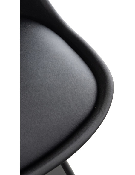 Chaise moderne scandinave en Polypropylène Polyuréthane Bois de hêtre Noir Floki - 7