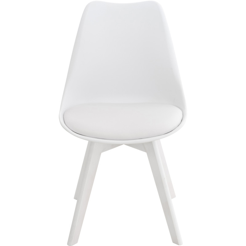 Chaise moderne scandinave en Polypropylène Polyuréthane Bois de hêtre Blanc Floki - 2