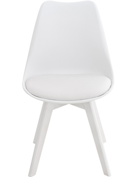 Chaise moderne scandinave en Polypropylène Polyuréthane Bois de hêtre Blanc Floki - 2