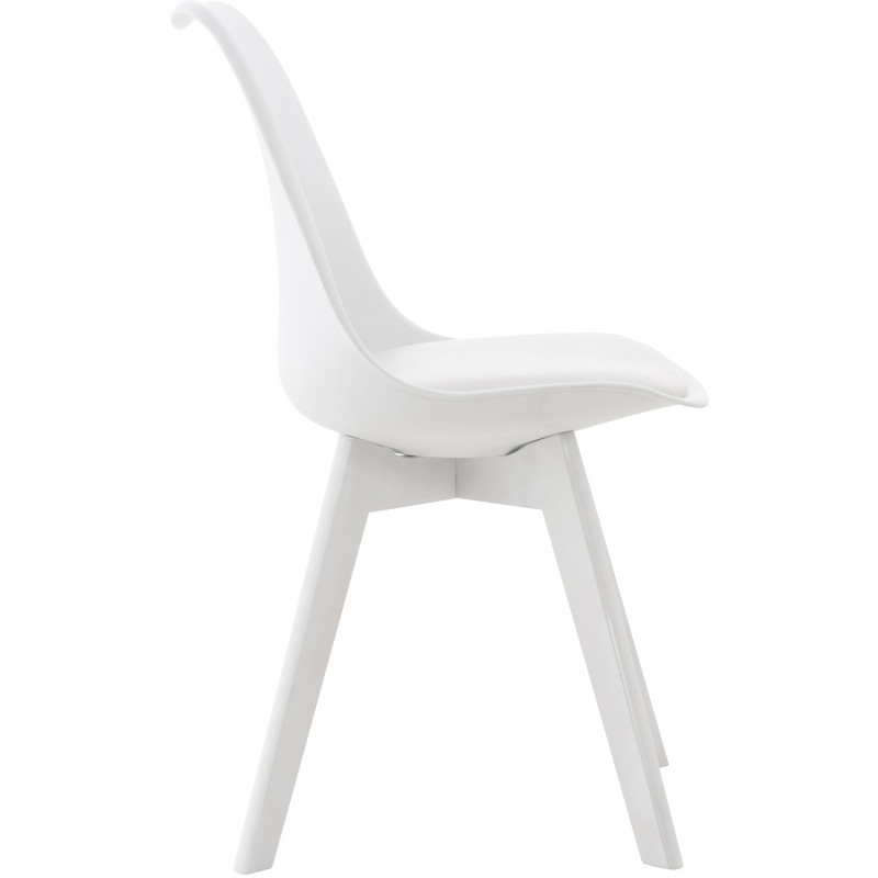 Chaise moderne scandinave en Polypropylène Polyuréthane Bois de hêtre Blanc Floki - 3