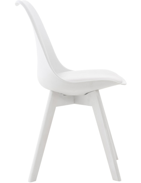 Chaise moderne scandinave en Polypropylène Polyuréthane Bois de hêtre Blanc Floki - 3