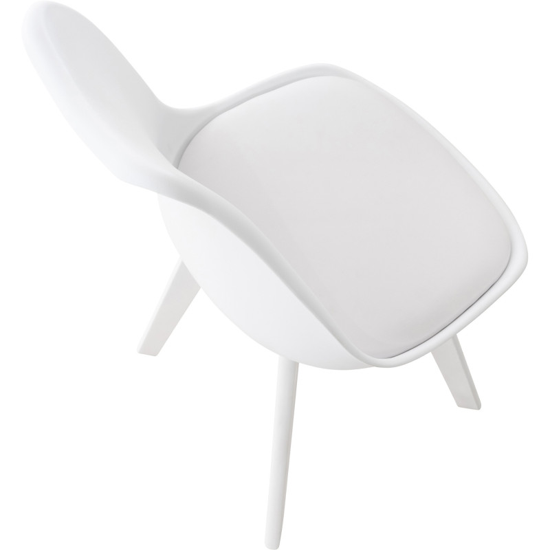 Chaise moderne scandinave en Polypropylène Polyuréthane Bois de hêtre Blanc Floki - 4