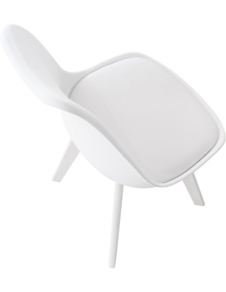 Chaise moderne scandinave en Polypropylène Polyuréthane Bois de hêtre Blanc Floki - 4