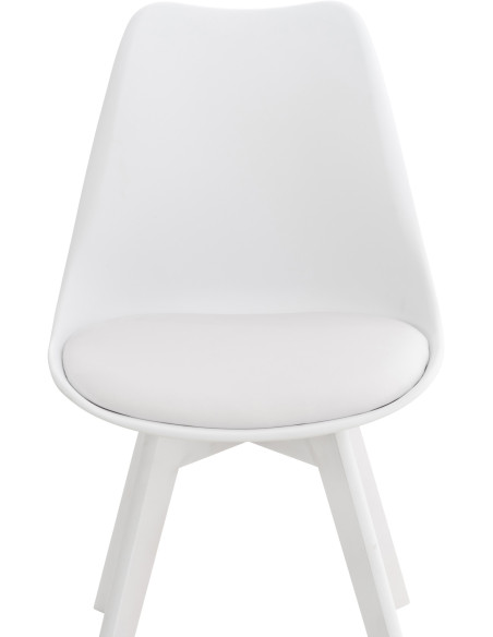 Chaise moderne scandinave en Polypropylène Polyuréthane Bois de hêtre Blanc Floki - 6