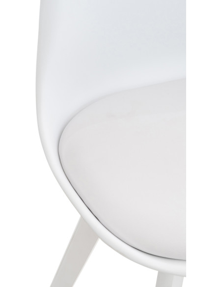 Chaise moderne scandinave en Polypropylène Polyuréthane Bois de hêtre Blanc Floki - 7