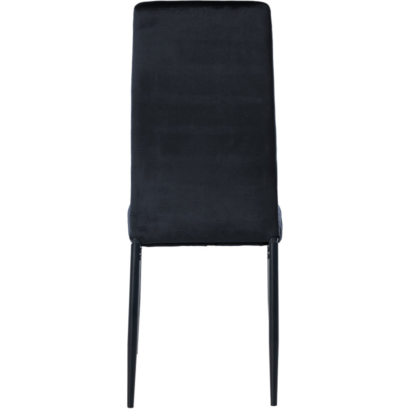Chaise moderne dossier haut en Velours Noir Métal Noir Lina - 4