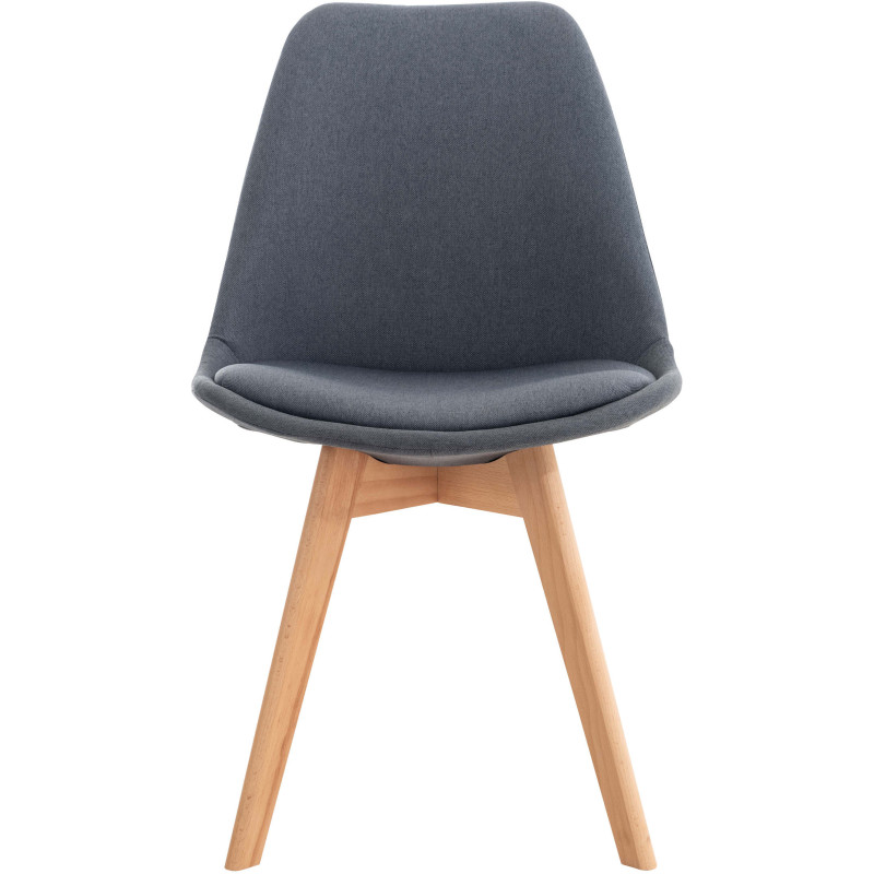 Chaise moderne scandinave en Tissu Gris foncé Bois de hêtre Naturel Floki - 2