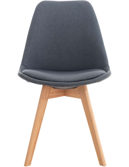 Chaise moderne scandinave en Tissu Gris foncé Bois de hêtre Naturel Floki - 2