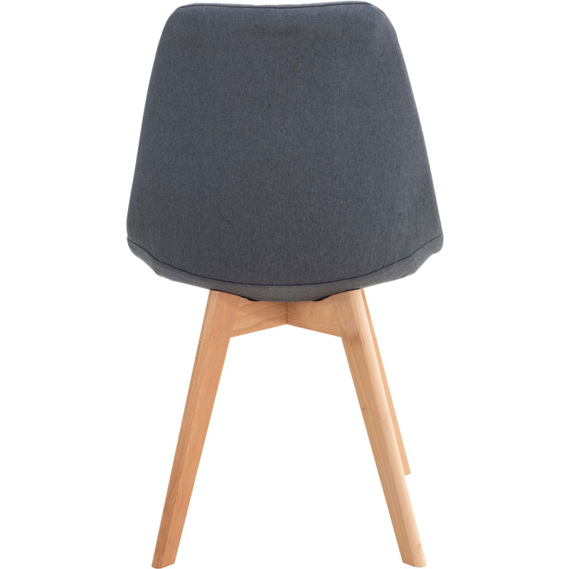 Chaise moderne scandinave en Tissu Gris foncé Bois de hêtre Naturel Floki - 4