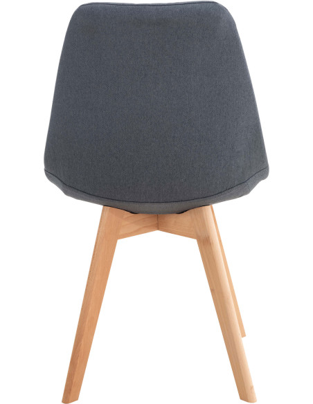 Chaise moderne scandinave en Tissu Gris foncé Bois de hêtre Naturel Floki - 4