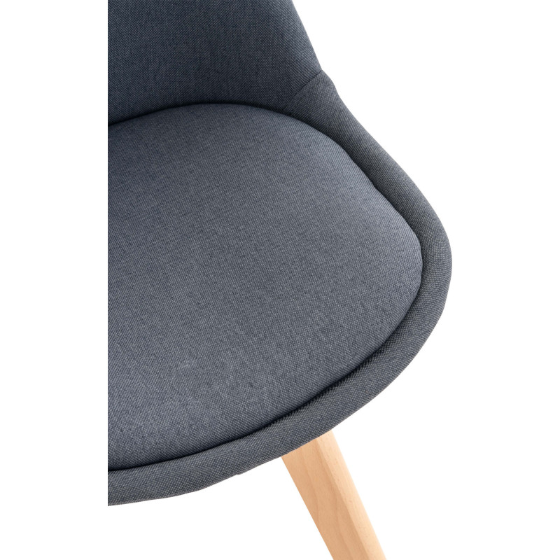 Chaise moderne scandinave en Tissu Gris foncé Bois de hêtre Naturel Floki - 5