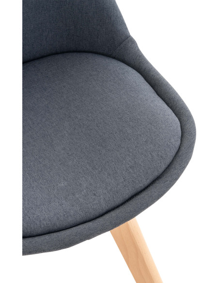 Chaise moderne scandinave en Tissu Gris foncé Bois de hêtre Naturel Floki - 5