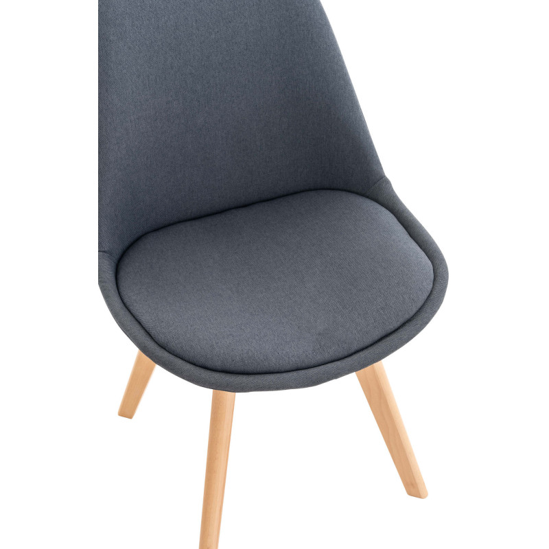 Chaise moderne scandinave en Tissu Gris foncé Bois de hêtre Naturel Floki - 6