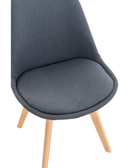 Chaise moderne scandinave en Tissu Gris foncé Bois de hêtre Naturel Floki - 6