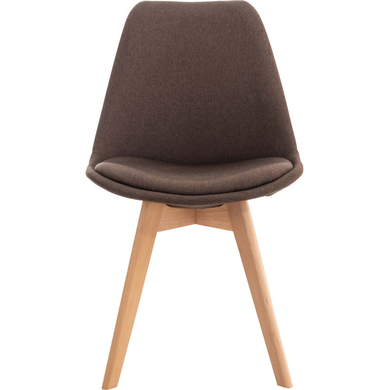 Chaise moderne scandinave en Tissu Marron Bois de hêtre Naturel Floki - 2