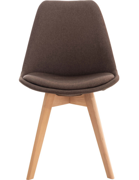 Chaise moderne scandinave en Tissu Marron Bois de hêtre Naturel Floki - 2