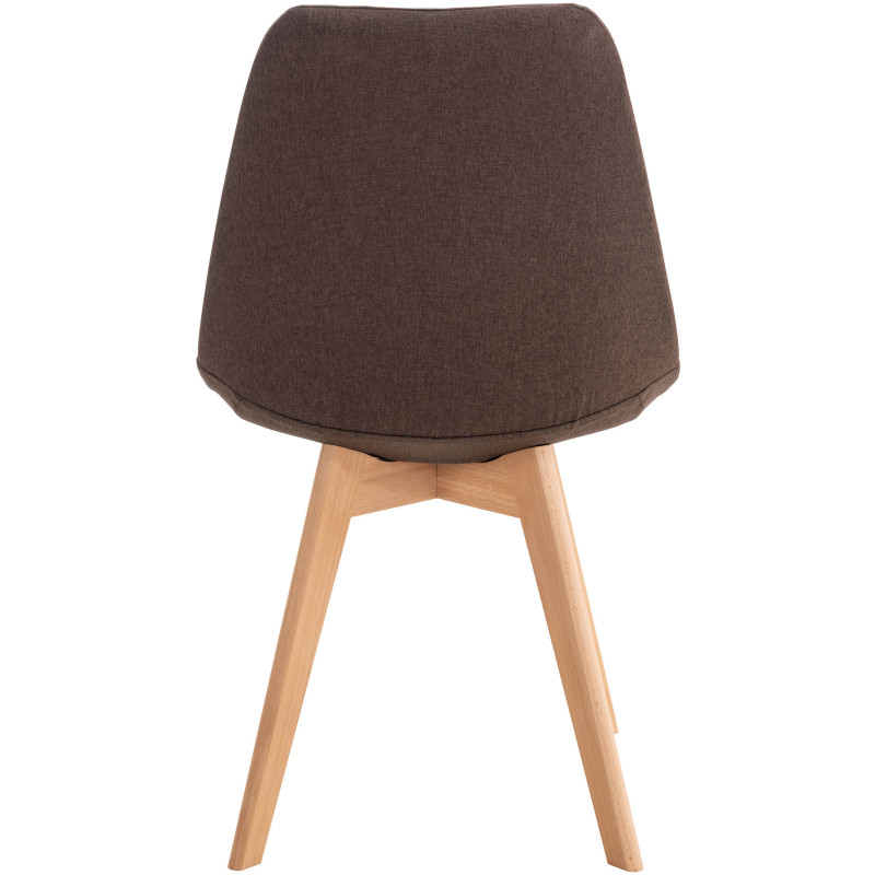Chaise moderne scandinave en Tissu Marron Bois de hêtre Naturel Floki - 4