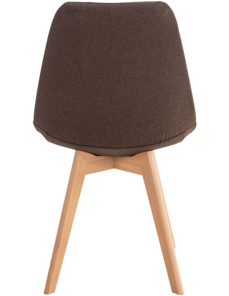 Chaise moderne scandinave en Tissu Marron Bois de hêtre Naturel Floki - 4